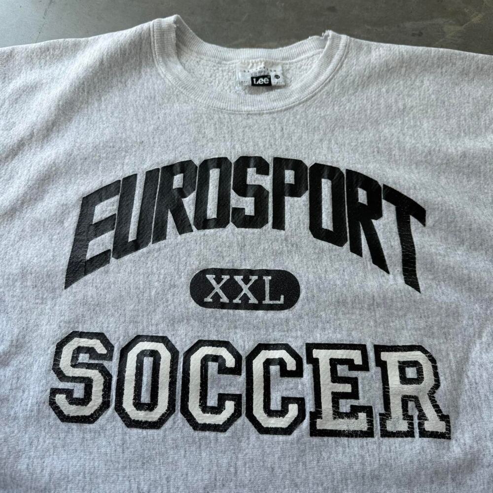 Vintage 90's Eurosport Reverse Weave Style Soccer Crewneck Sweatshirt Size 2XL - Picture 4 of 8